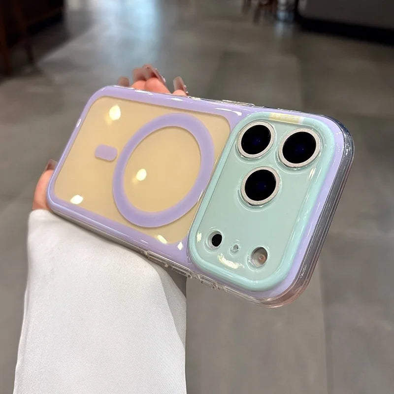 Candy Contrasting Colors For Magsafe Magnetic Phone Case For iPhone 17 14 15 16  Pro Max Shockproof Soft Silicone Back Cover