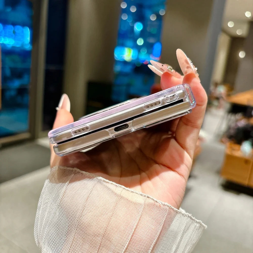 Luxury 360 Rotating Stand Bracket Shell Texture for Magsafe Case For iPhone Duo duo Fold Hinge Protect Shockproof Hard PC Cover