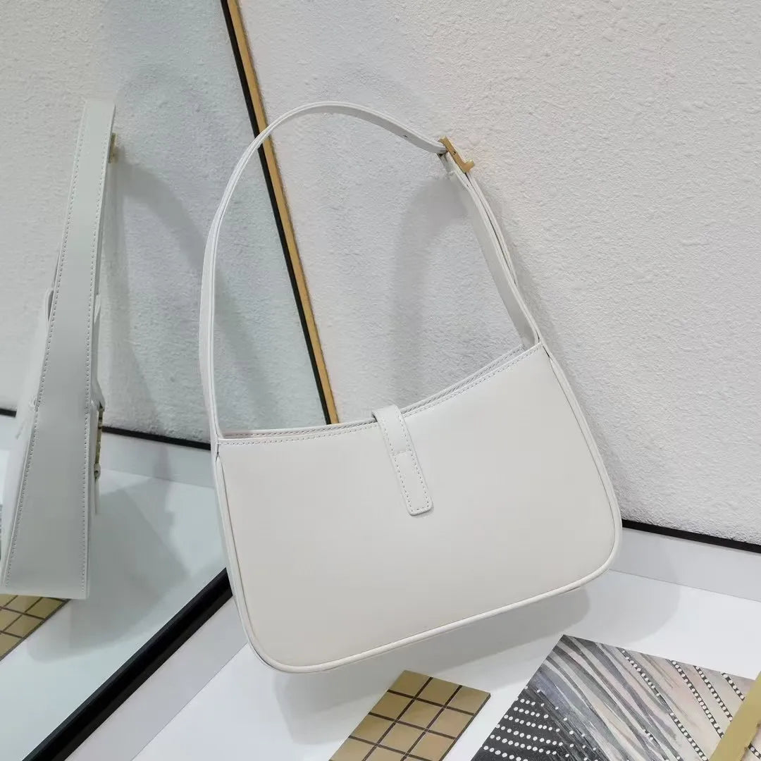 Modieuze leren onderarmtas met krokodillenpatroon voor dames, stedelijke minimalistische stijl, klein formaat, zachte vorm, enkele schouderriem