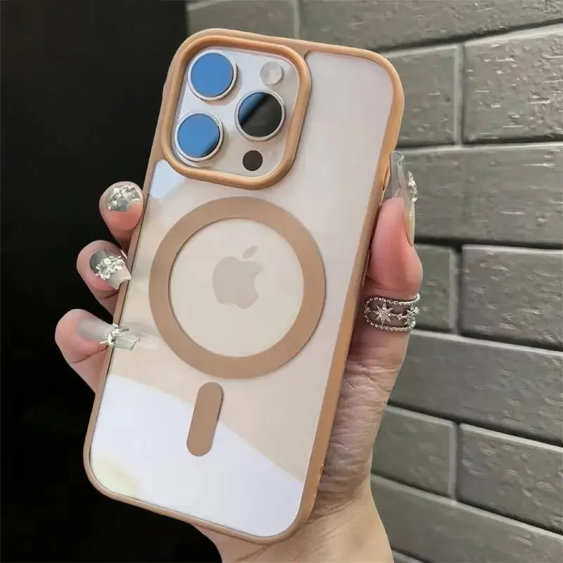 Zwart Transparant Magsafe Magnetische Case Voor iPhone 16 15 14 Plus 13 12 11 Pro Max Draadloos Opladen Acryl harde Bescherm Cover