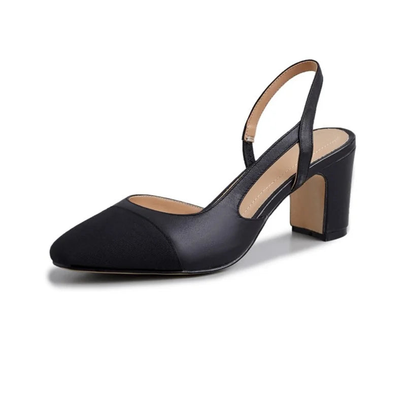Plus Size Nieuwe Zomerfeest Dikke Hak Lederen Sandalen 6,5 cm Hoge Hak Damesschoenen