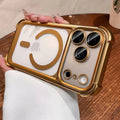 Luxury Plating Airbag for Magsafe Magnetic Case For iPhone 18 Pro Max 17 Pro 13 14 16 Plus 15 Shockproof Lens Protect Back Cover