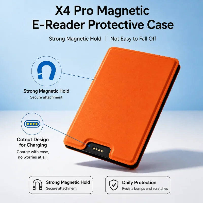 New Magnetic Flip Cover With Stand E‑reader Protective Case For Xteink X3 X4 X4pro Shockproof Detachable Shell Protective Sleeve