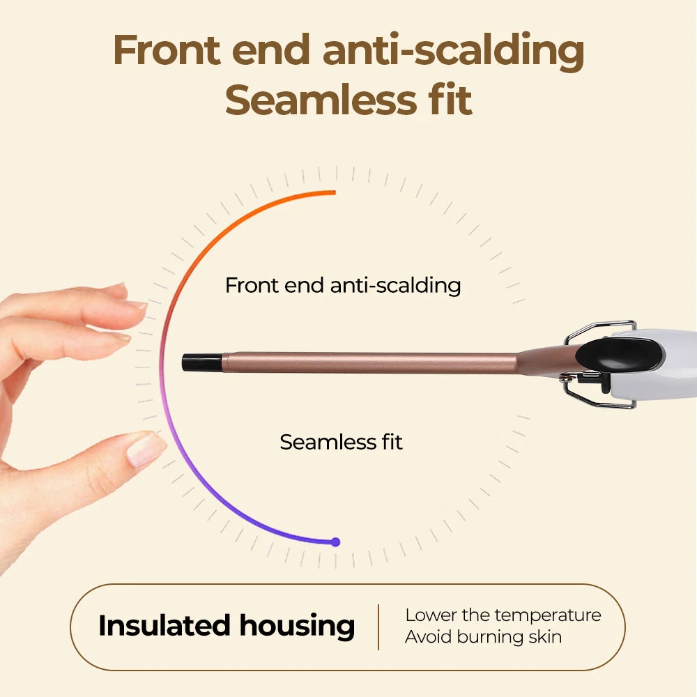 Ceramic Perm Bar 0.51 Inch Hair Salon Hot Perm Tool Curling Iron, Fast Heating, Dual Speed Temperature Control