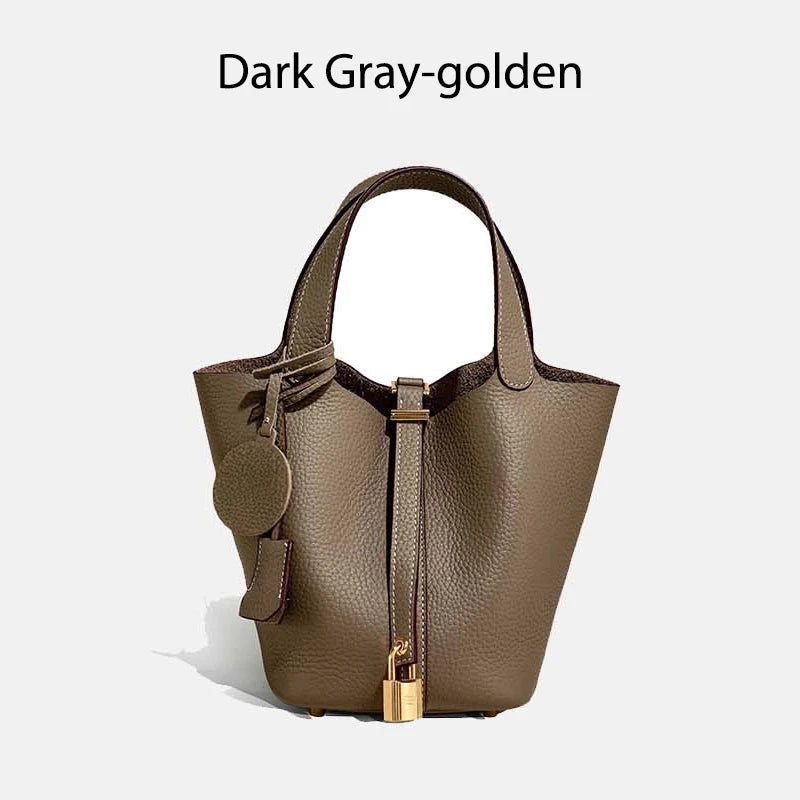 MENDY Damestassen Handtassen Emmer Tas Echt leer Mode Tote Bag Echt leer Luxe Designer Big Size Grote Dame Handtassen