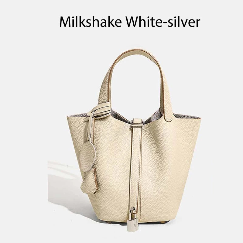 MENDY Damestassen Handtassen Emmer Tas Echt leer Mode Tote Bag Echt leer Luxe Designer Big Size Grote Dame Handtassen