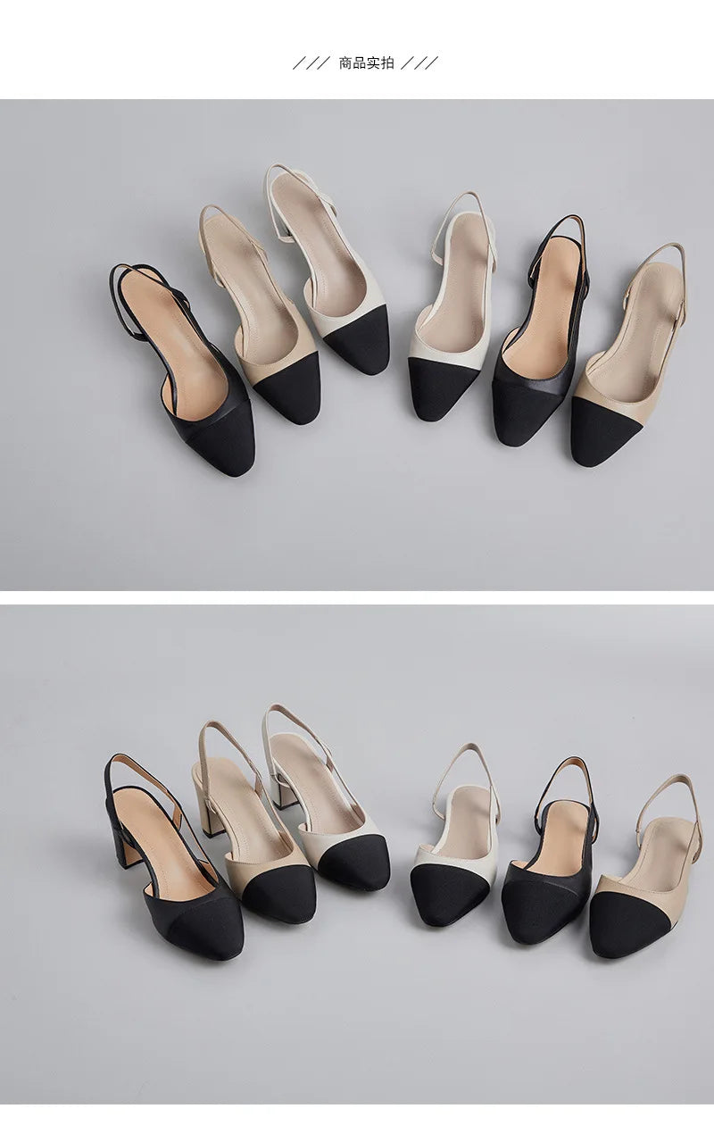 Plus Size Nieuwe Zomerfeest Dikke Hak Lederen Sandalen 6,5 cm Hoge Hak Damesschoenen
