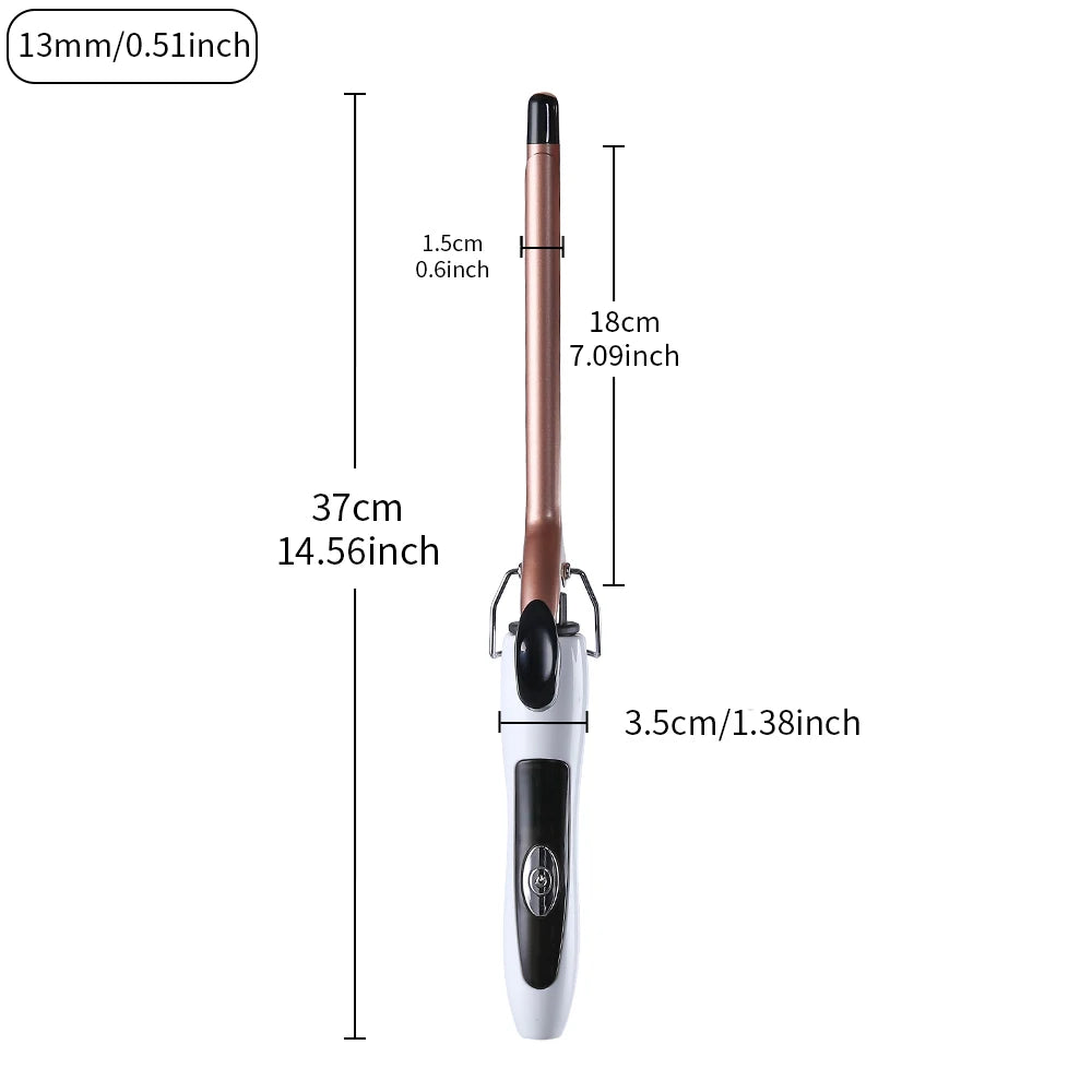 Ceramic Perm Bar 0.51 Inch Hair Salon Hot Perm Tool Curling Iron, Fast Heating, Dual Speed Temperature Control