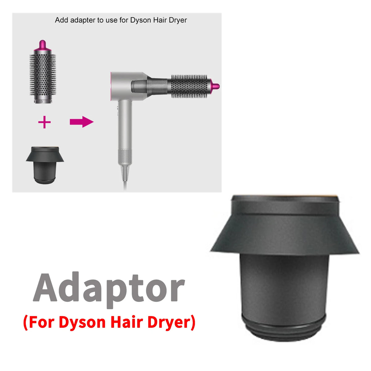 20/38/55MM Round Volumizing Brush for Dyson Airwrap HS01/HS05 Attachment Cylinder Comb Fluffy Nozzle Curling Brush Replacement