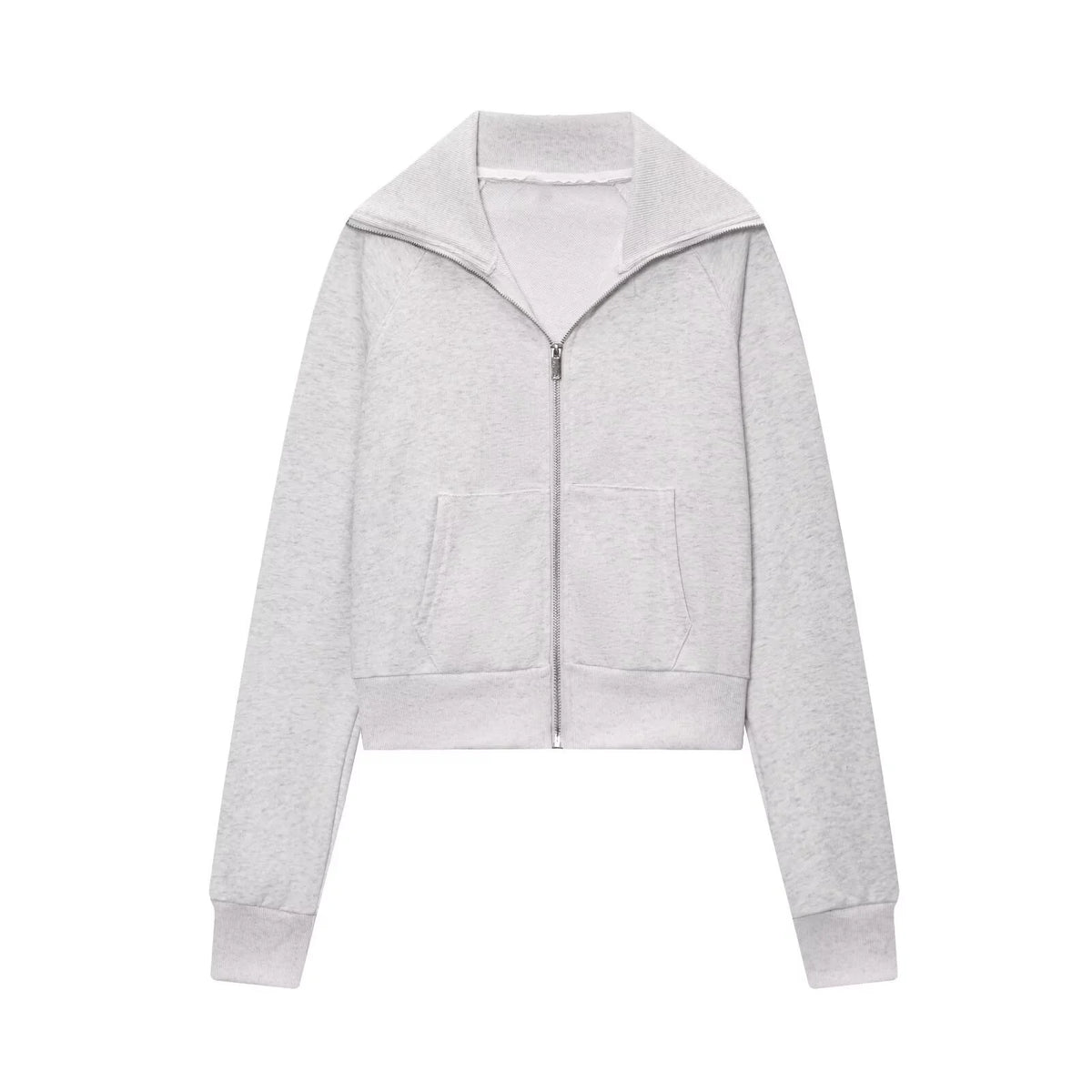 2025 Herfst Nieuwe Vrouwen Casual Revers Lange Mouwen Rits Fleece Jas + Hoge Taille Badstof Uitlopende Broek