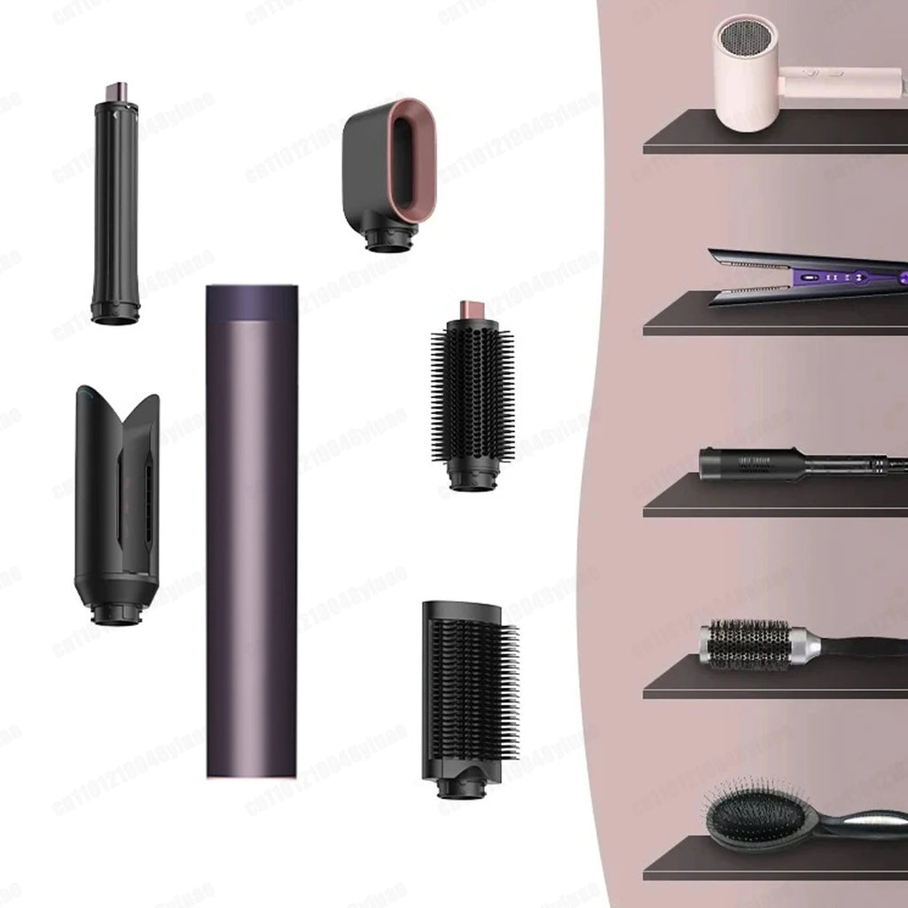 Upgraded 1500w Multil Hair Styler Hair Dryer 30/40mm Auto Curling Barrels and Hair Strightenting Nozzle Hot Air Brush Wrap Style