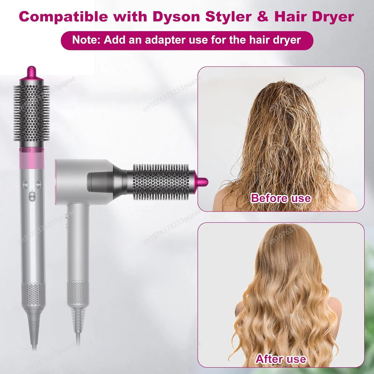 20/38/55MM Round Volumizing Brush for Dyson Airwrap HS01/HS05 Attachment Cylinder Comb Fluffy Nozzle Curling Brush Replacement