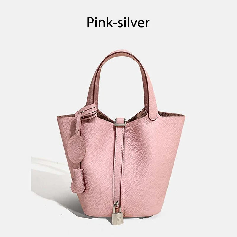 MENDY Damestassen Handtassen Emmer Tas Echt leer Mode Tote Bag Echt leer Luxe Designer Big Size Grote Dame Handtassen