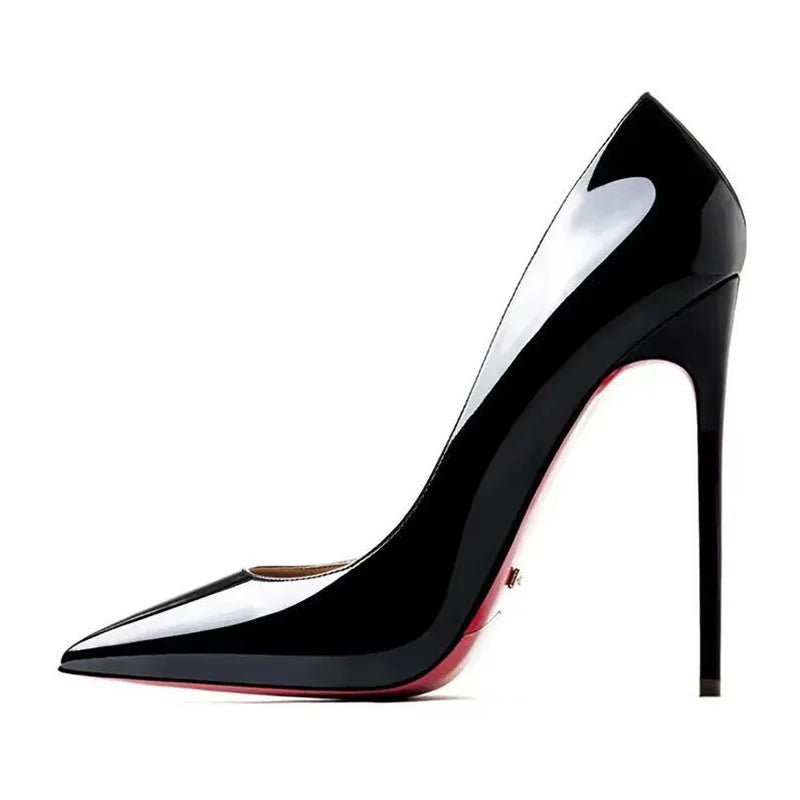 Plus Size 34-44 Sexy Rode Schoenen Rubberen Bodem Puntschoen Lente Ondiepe Vrouwen Pompen Dress Party Bruiloft hoge Hakken