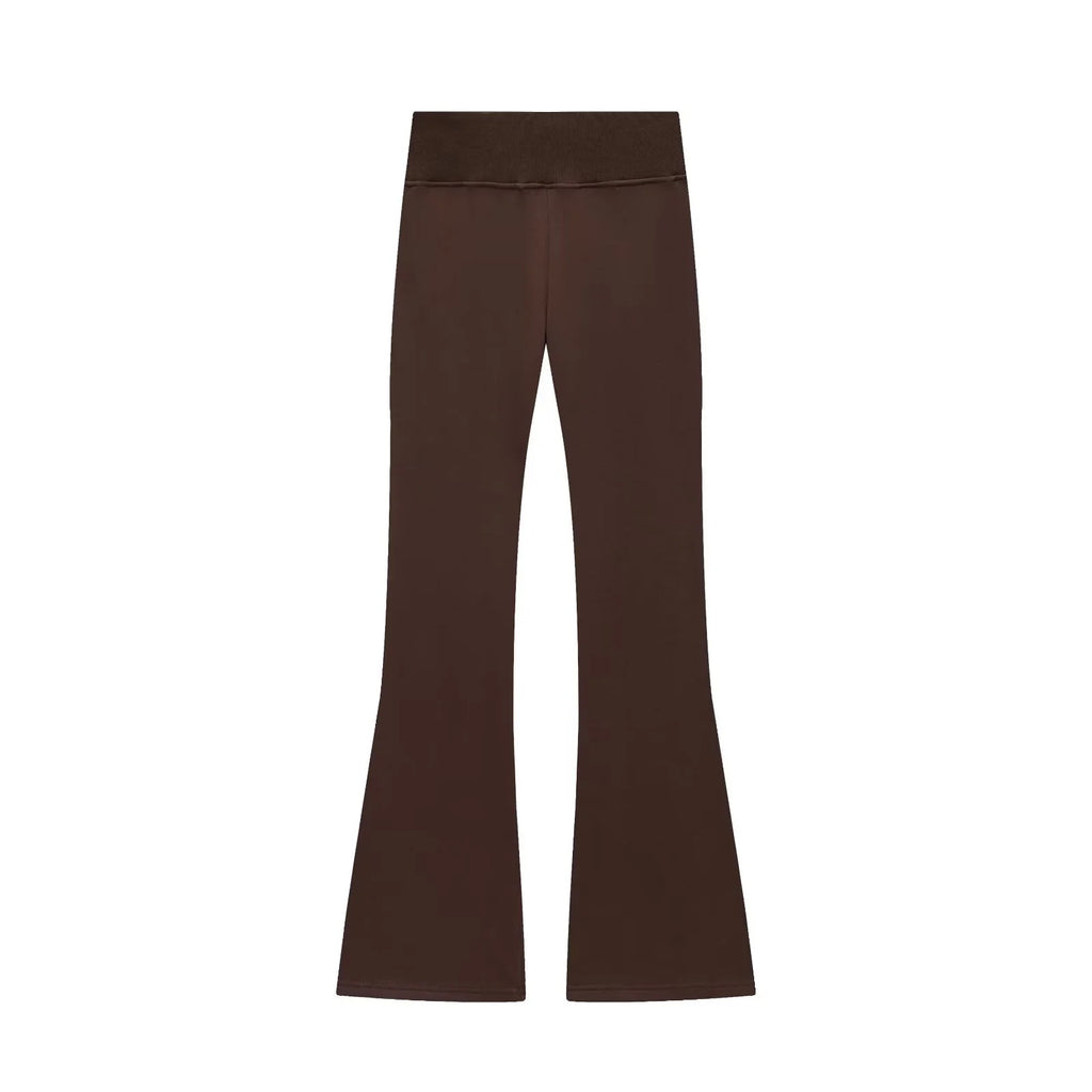 2025 Herfst Nieuwe Vrouwen Casual Revers Lange Mouwen Rits Fleece Jas + Hoge Taille Badstof Uitlopende Broek