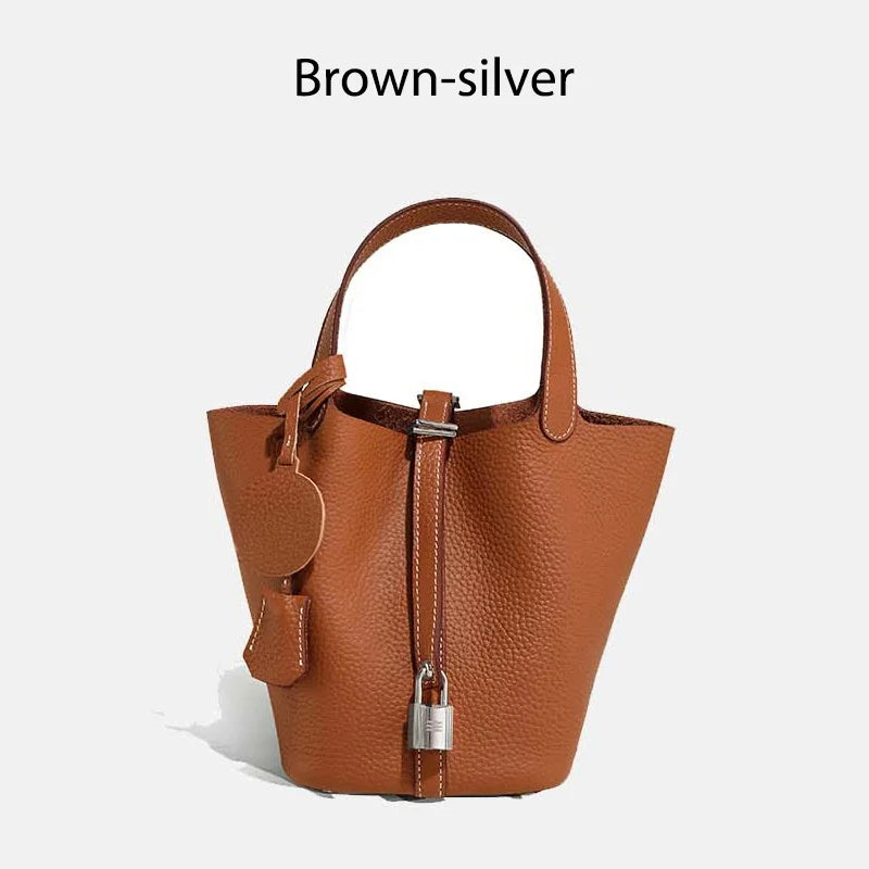 MENDY Damestassen Handtassen Emmer Tas Echt leer Mode Tote Bag Echt leer Luxe Designer Big Size Grote Dame Handtassen